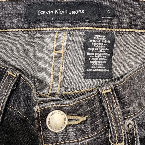 Calvin Klein Jeans Stretch Flare Distressed Black Size 4 - Picture 4 of 8